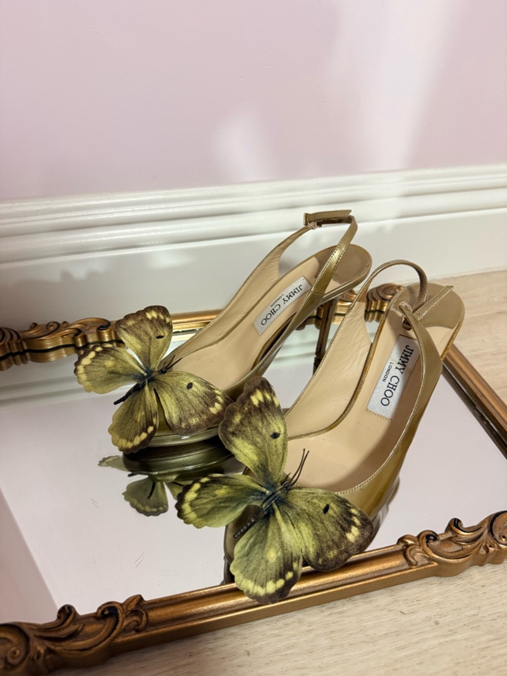 Jimmy Choo sandals shoes butterfly orchid size 7.5-8US 38 Y2K Carrie Bradshaw